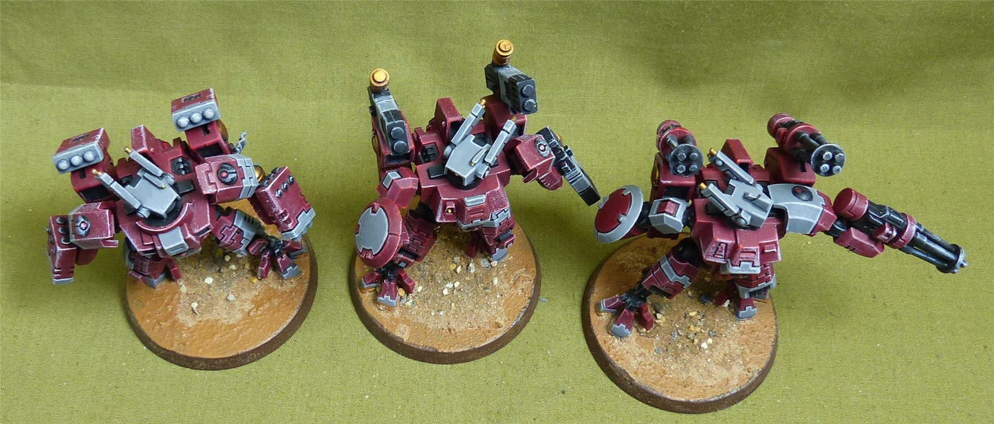 XV8 Crisis Battlesuit Team painted - Tau Empire - Warhammer 40K #41H