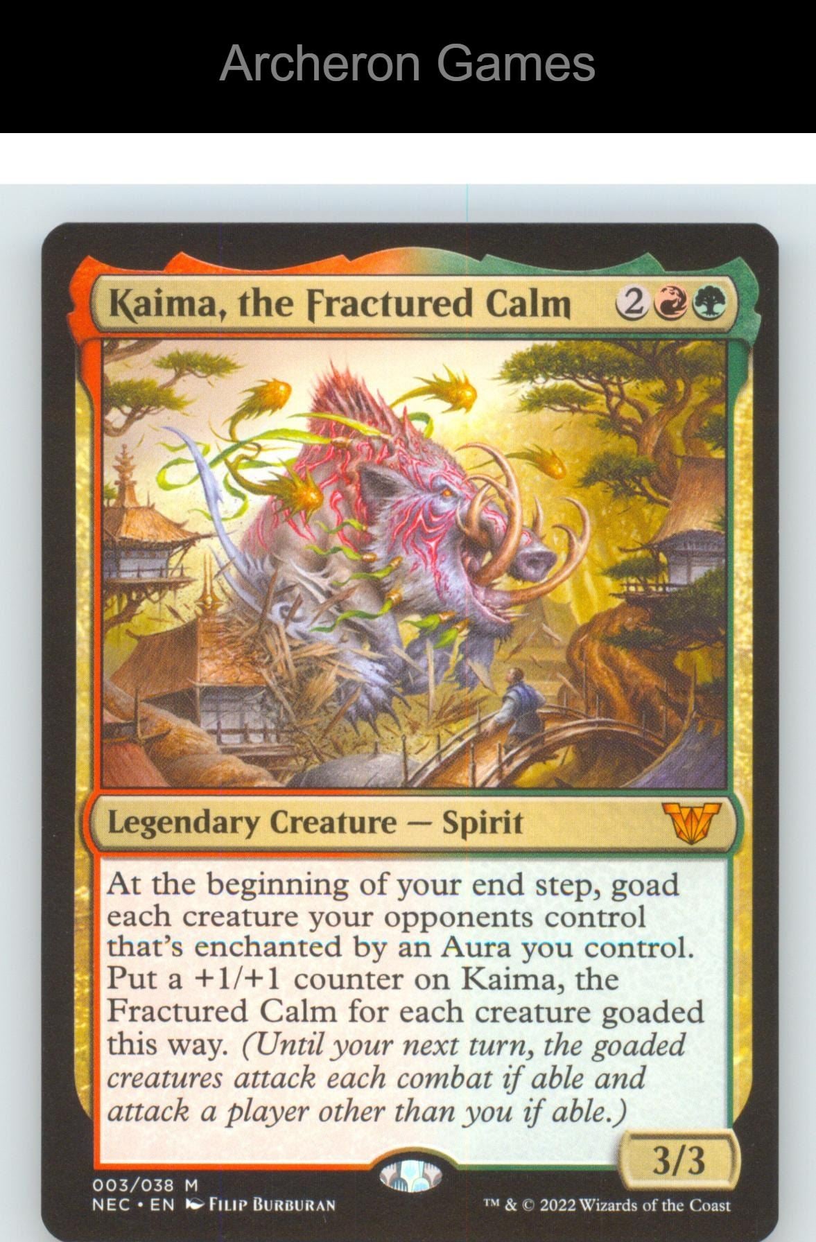 Kaima, the Fractured Calm NEC 3 MTG Card Commander: Kamigawa: Neon Dynasty