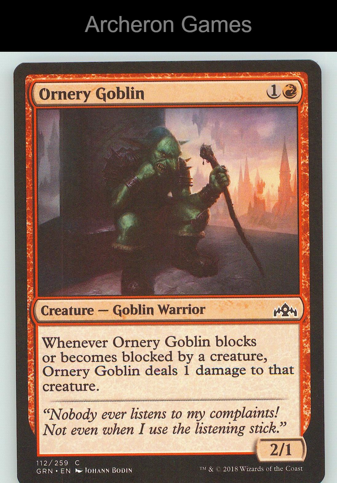 Ornery Goblin GRN 112 C MTG Card NM/EX+