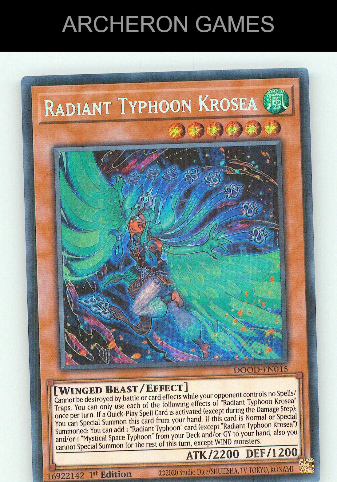 Radiant Typhoon Krosea SEC YUGIOH Card 1st Edition