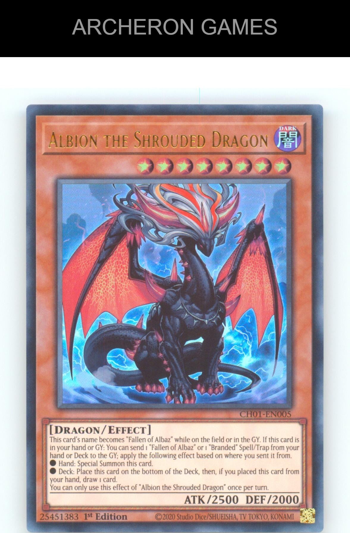 Albion the Shrouded Dragon Ultra Rare YUGIOH Card 1st Edition