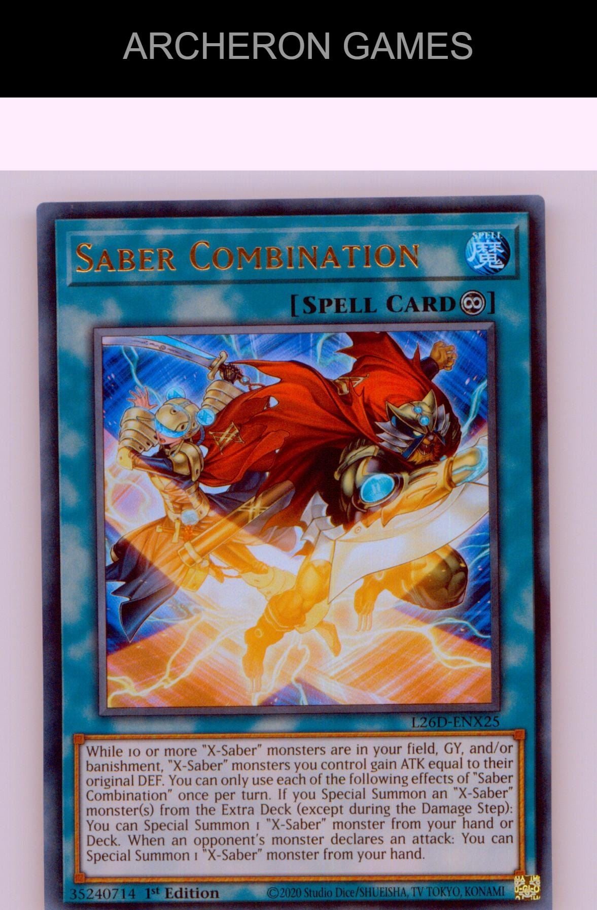 Saber Combination Ultra Rare YUGIOH Card 1st Edition