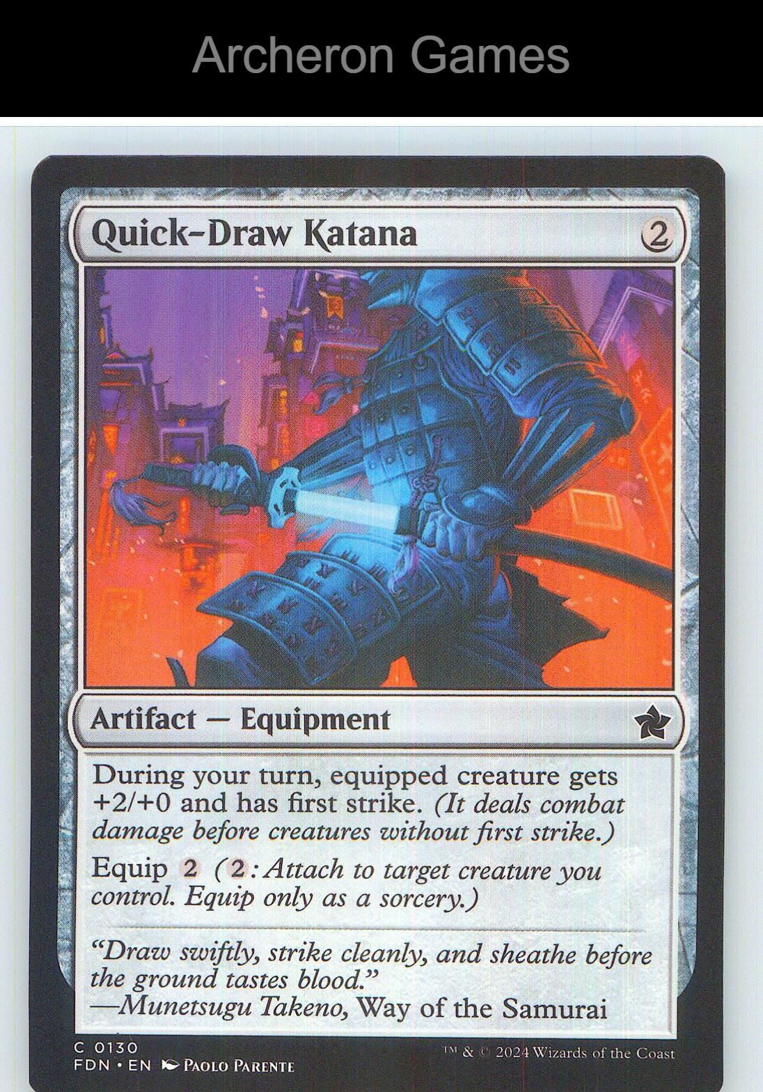 Quick-Draw Katana FDN 130 C MTG Card NM/EX+