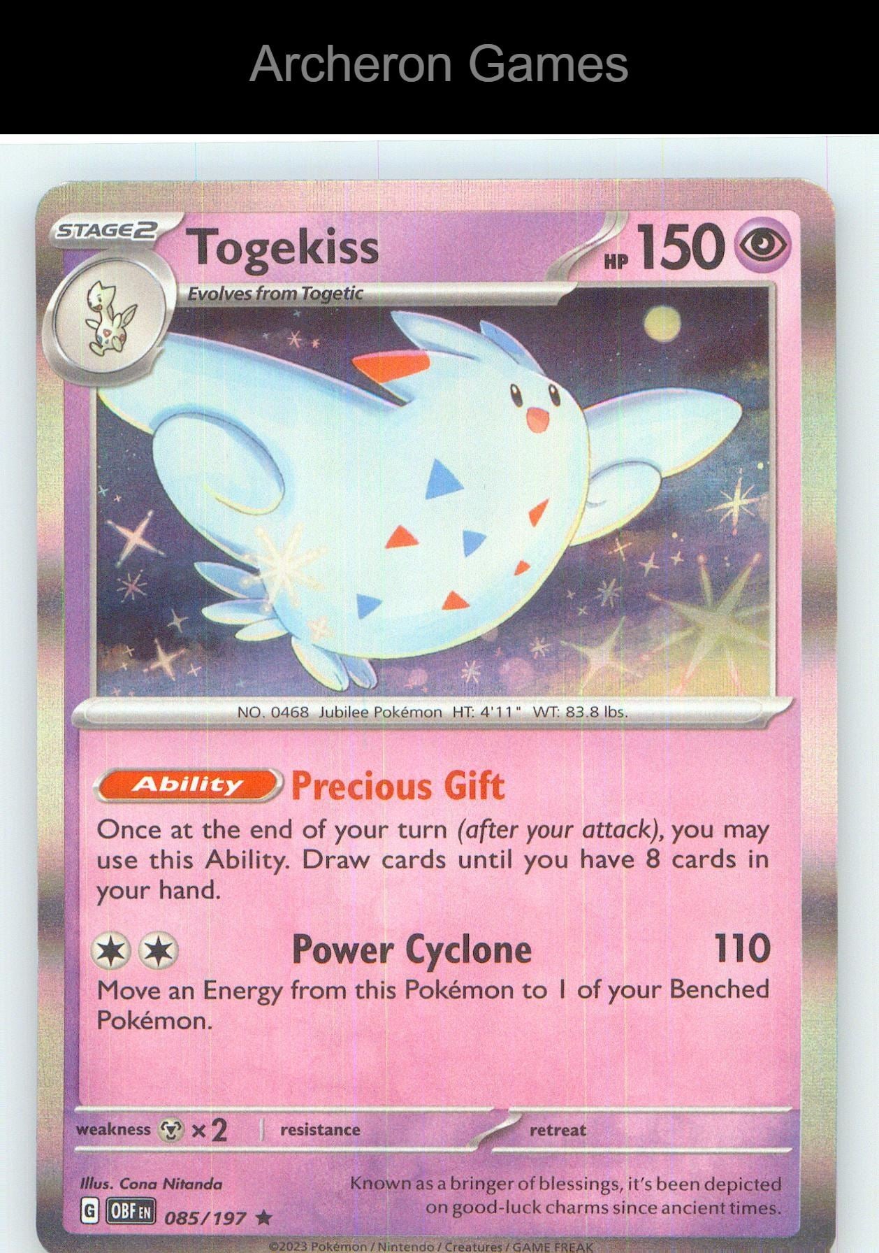 Pokemon Card Togekiss PR 85/197 R Deck Exclusives