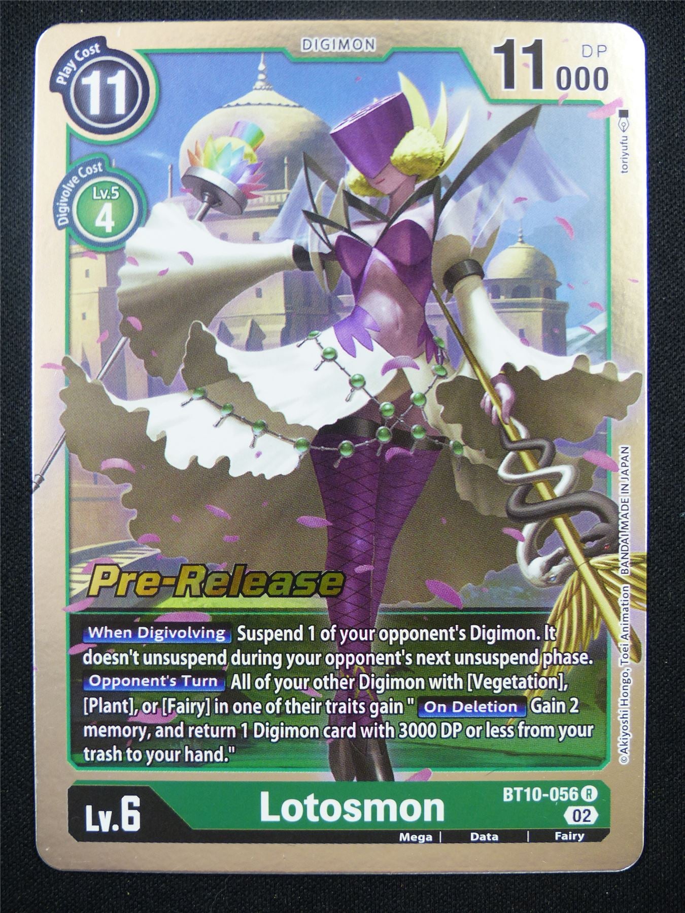 Lotosmon BT10-056 R Pre-Release Foil - Digimon Card #14F
