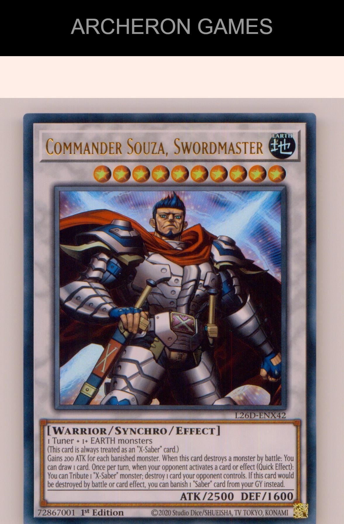 Commander Souza, Swordmaster Ultra Rare YUGIOH Card 1st Edition