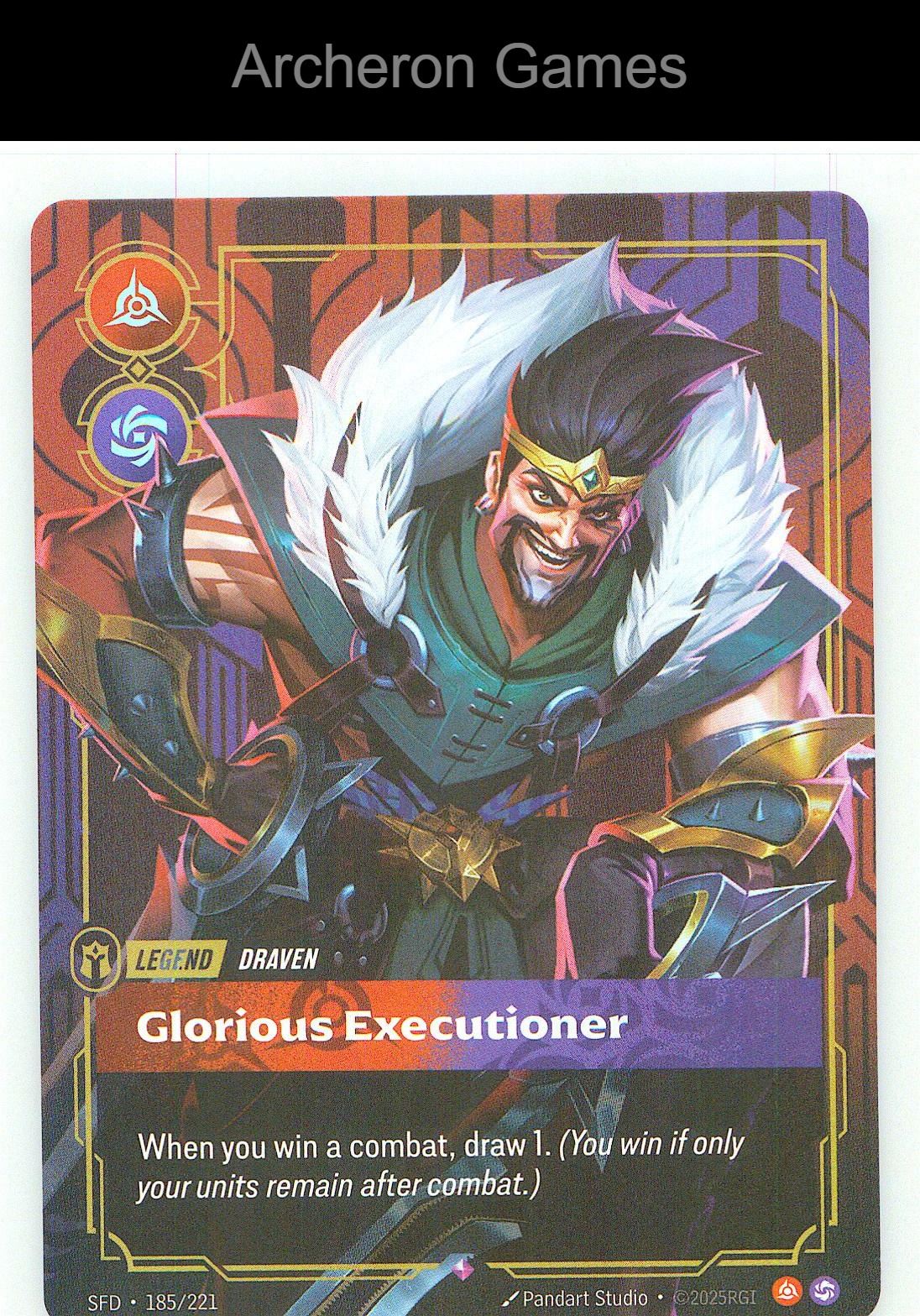 Draven - Glorious Executioner SFD 185/221 R Spiritforged Riftbound Card