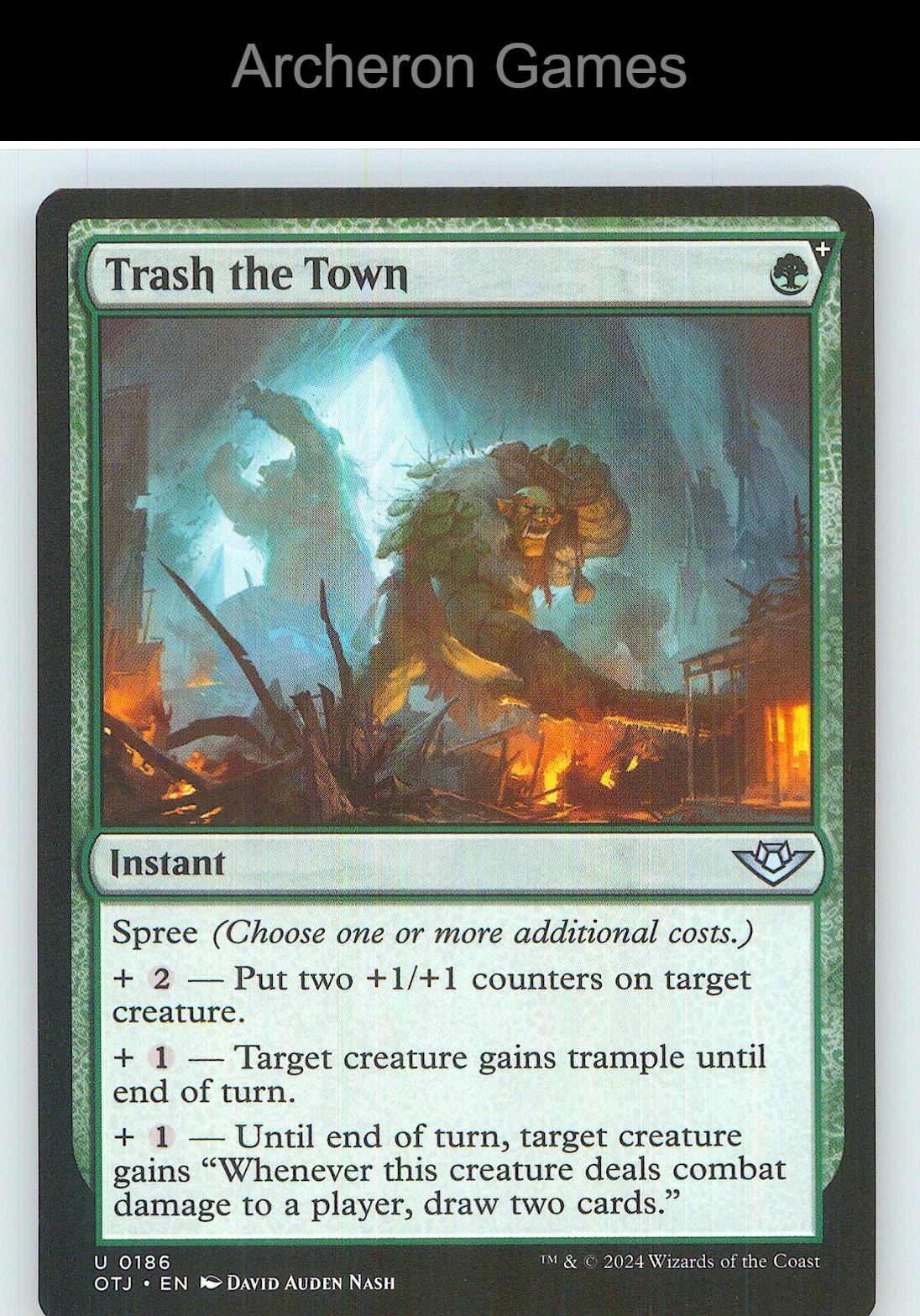 Trash the Town OTJ 186 UC MTG Card NM/EX+