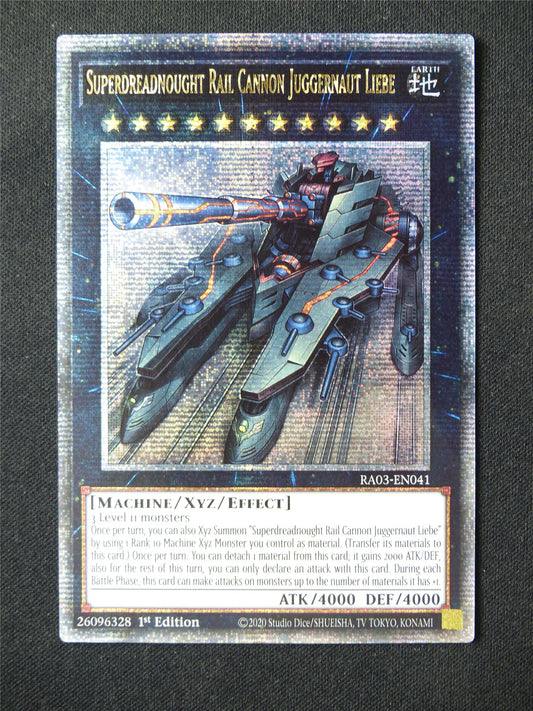 Superdreadnought Rail Cannon Juggernaut Liebe RA03 Quarter Century Rare - 1st ed Yugioh Card #57A