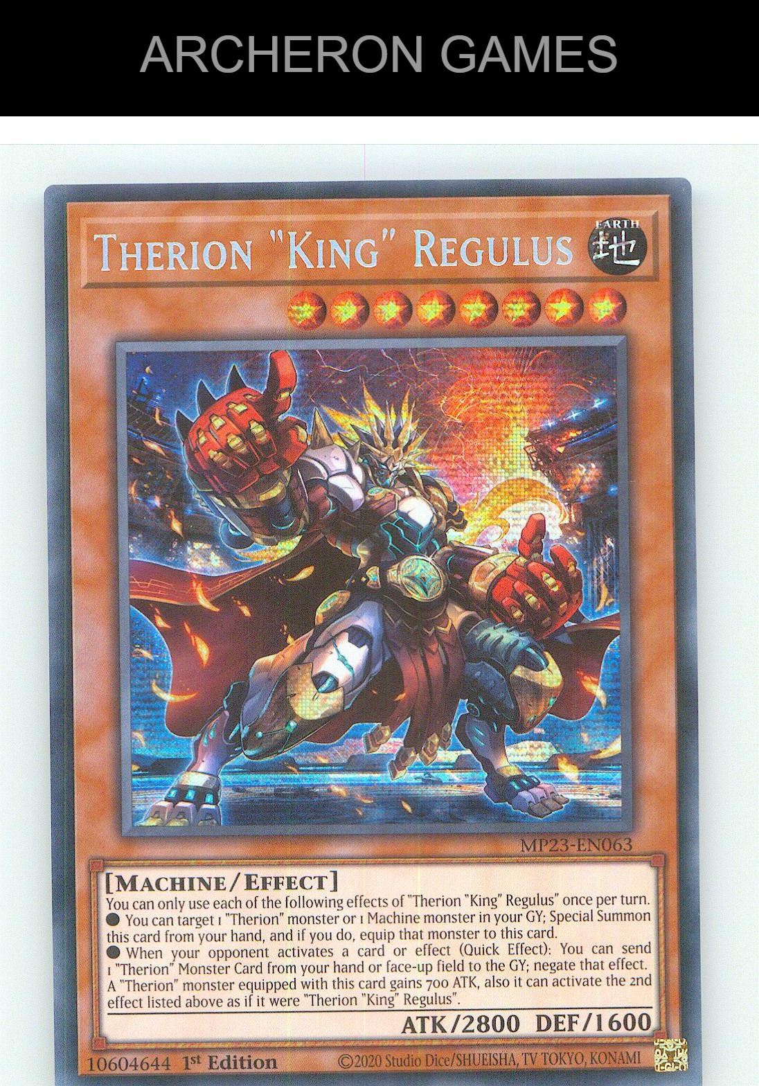 Therion "King" Regulus Prismatic Secret Rare YUGIOH Card 1st Edition