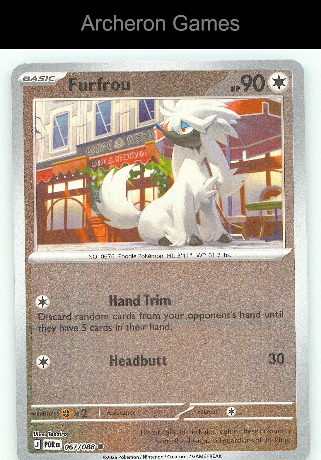 Pokemon Card Furfrou ME03 067/088 C Perfect Order Reverse Holo