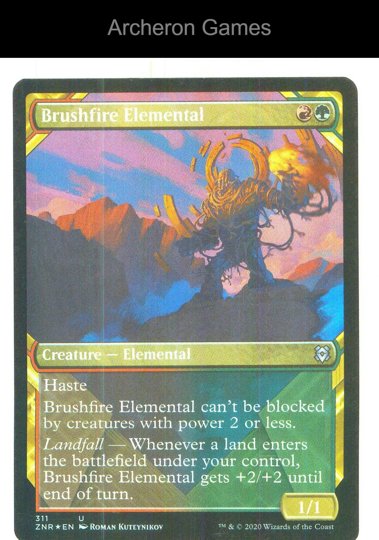 Brushfire Elemental (Showcase) ZNR 311 UC MTG Card NM/EX+ Foil
