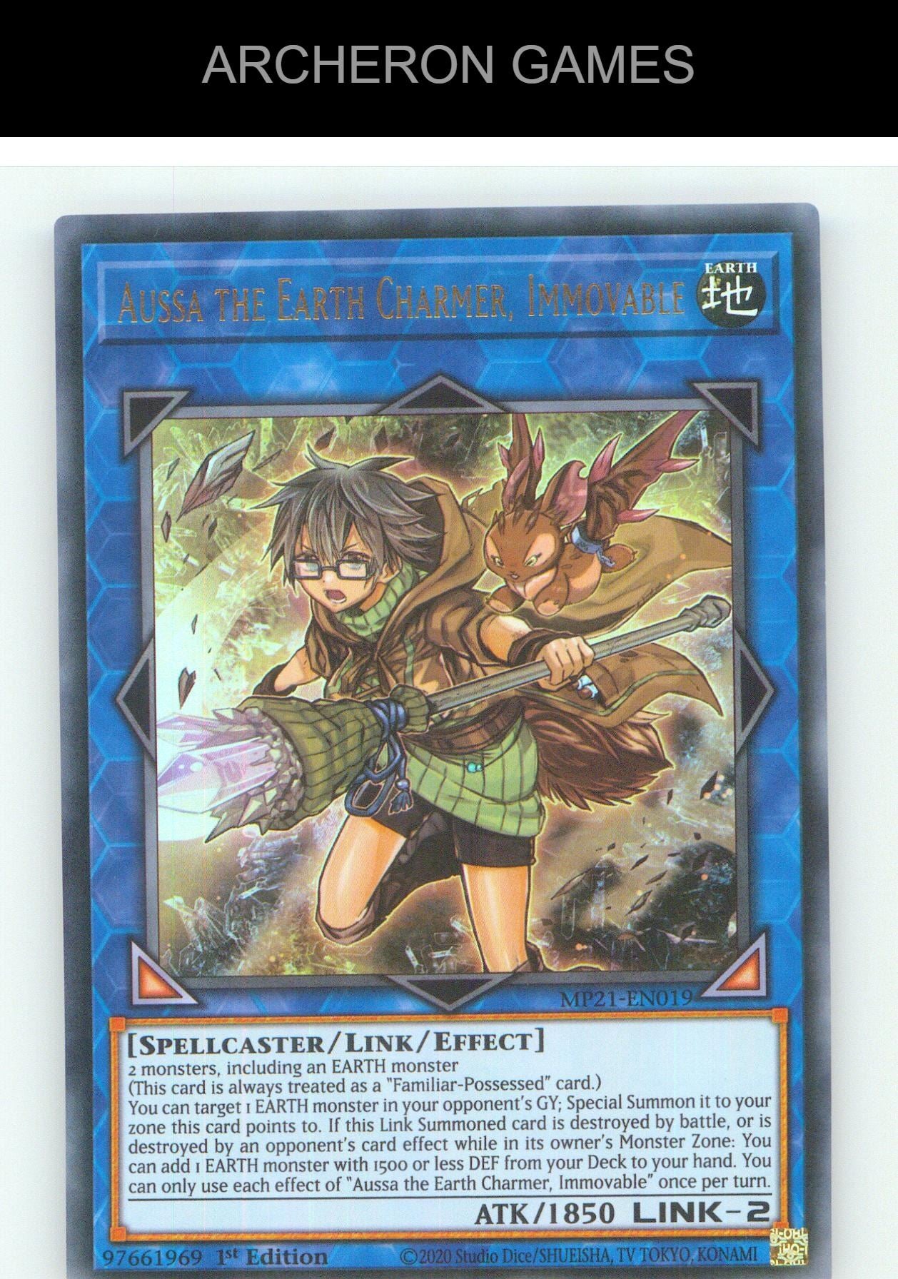 Aussa the Earth Charmer, Immovable UR YUGIOH Card 1st Edition