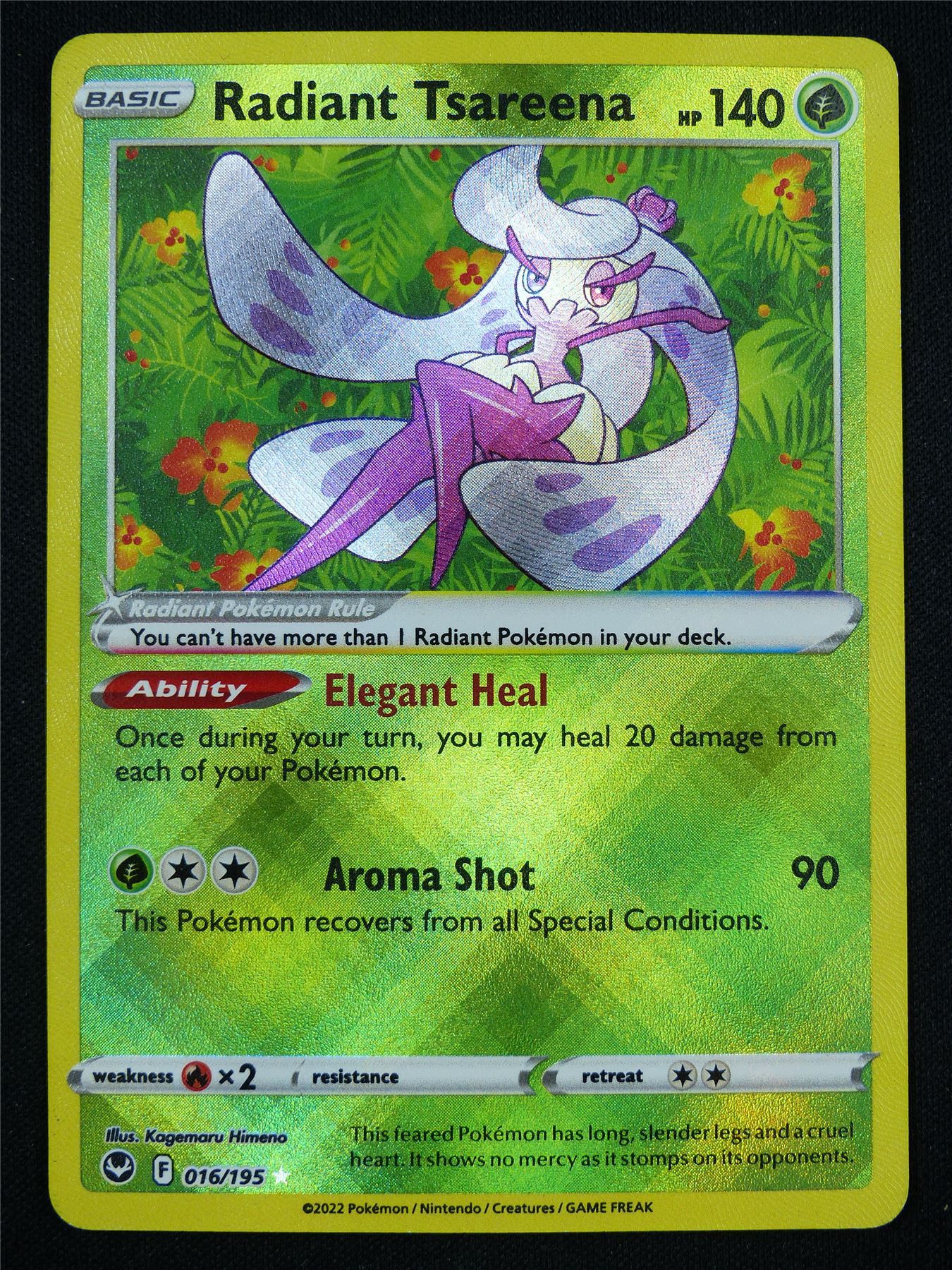 Radiant Tsareena 016/195 Textured Holo - Pokemon Card #AB Archeron Radiant Tsareena 016/195 Textured Holo - Pokemon Card #AB Archeron