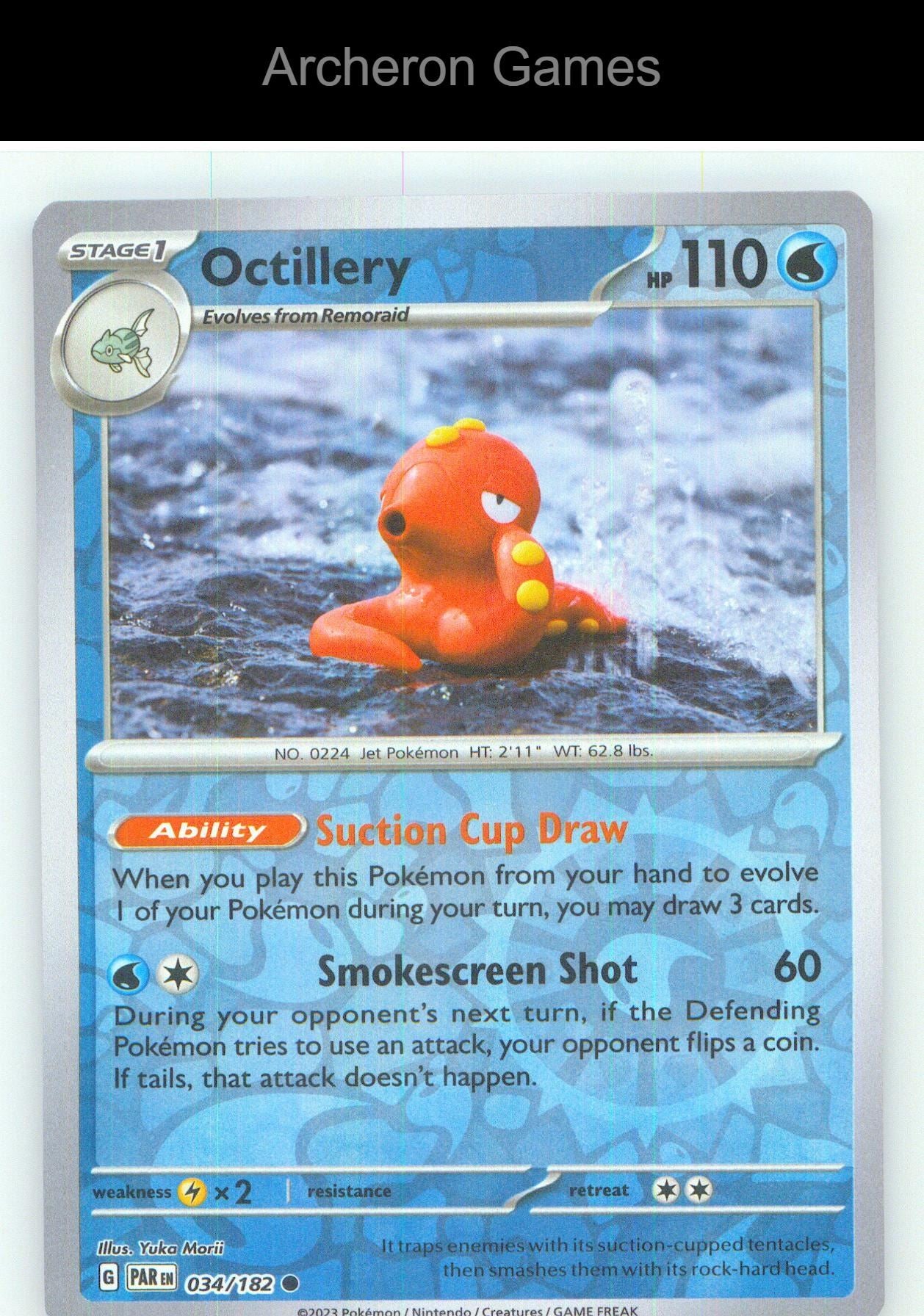 Pokemon Card Octillery PAR 034/182 C Paradox Rift Reverse Holo