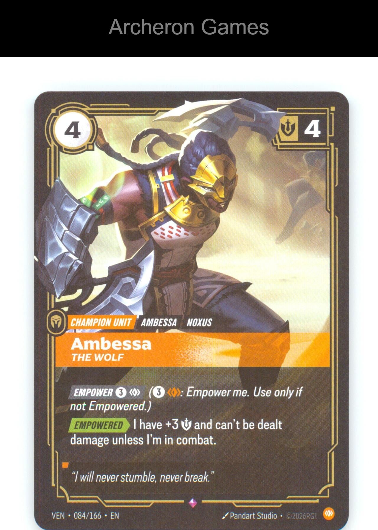 Ambessa - The Wolf VEN 084/166 R Vendetta Riftbound Card Foil