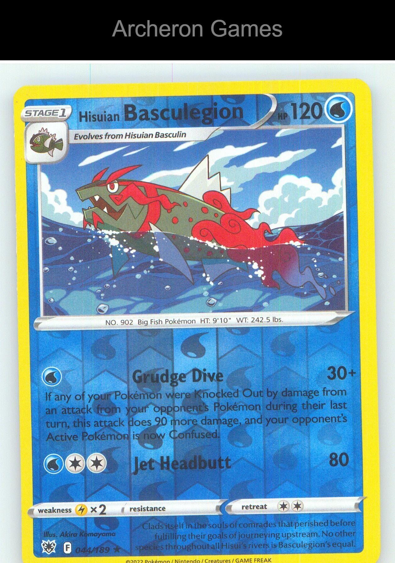 Pokemon Card Hisuian Basculegion ASR 044/189 R Astral Radiance Reverse Holo