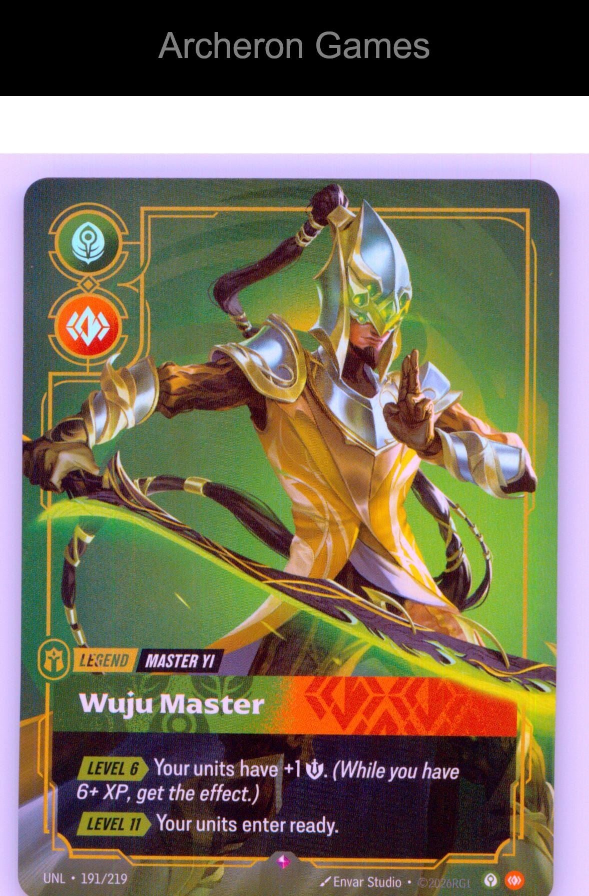 Master Yi - Wuju Master UNL 191/219 R Unleashed Riftbound Card