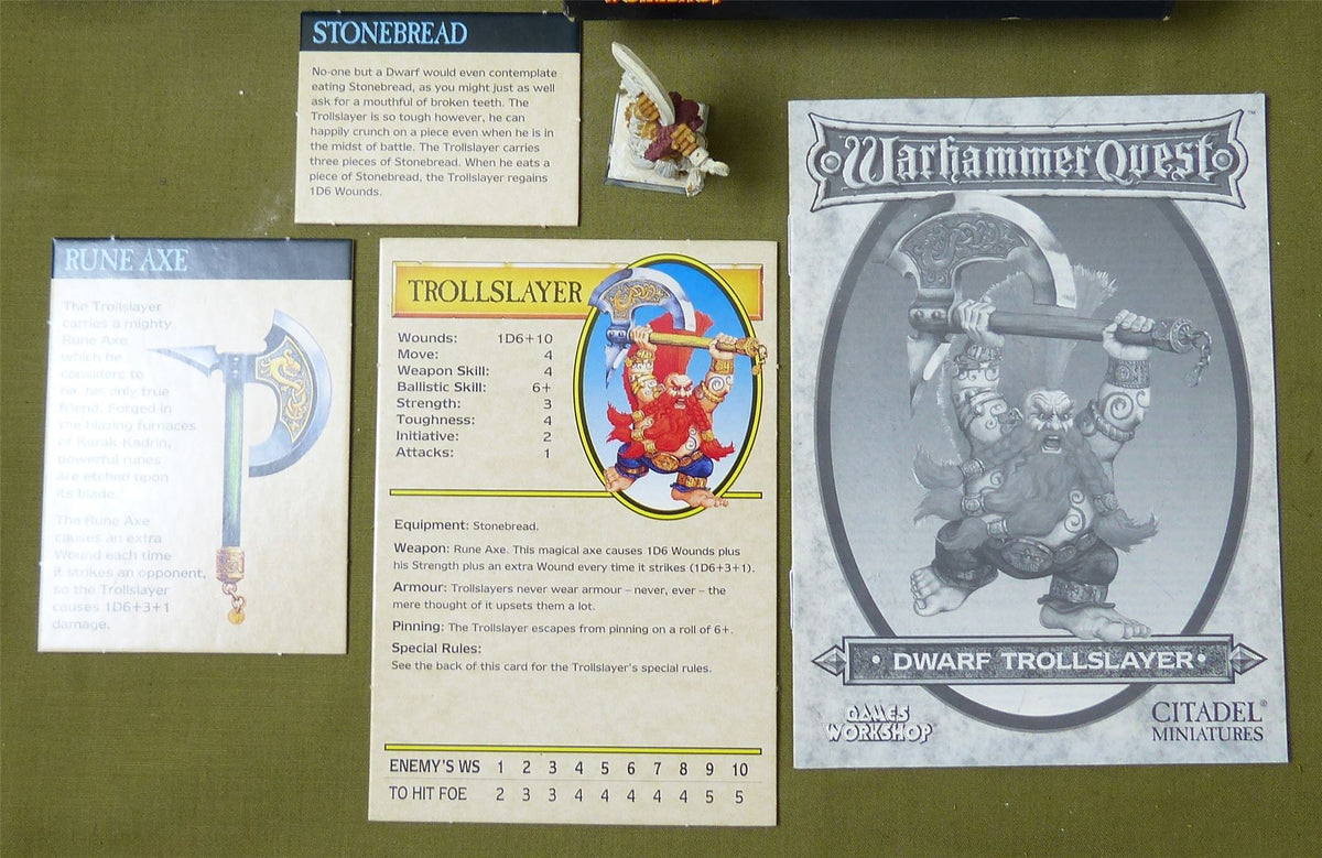 Classic Metal Dwarf Trollslayer - Warhamer Quest #4X5