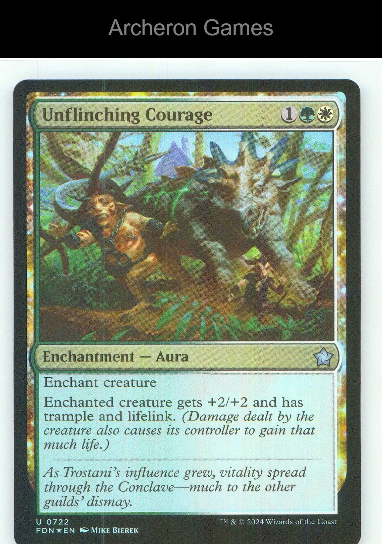 Unflinching Courage FDN 722 UC MTG Card NM/EX+ Foil
