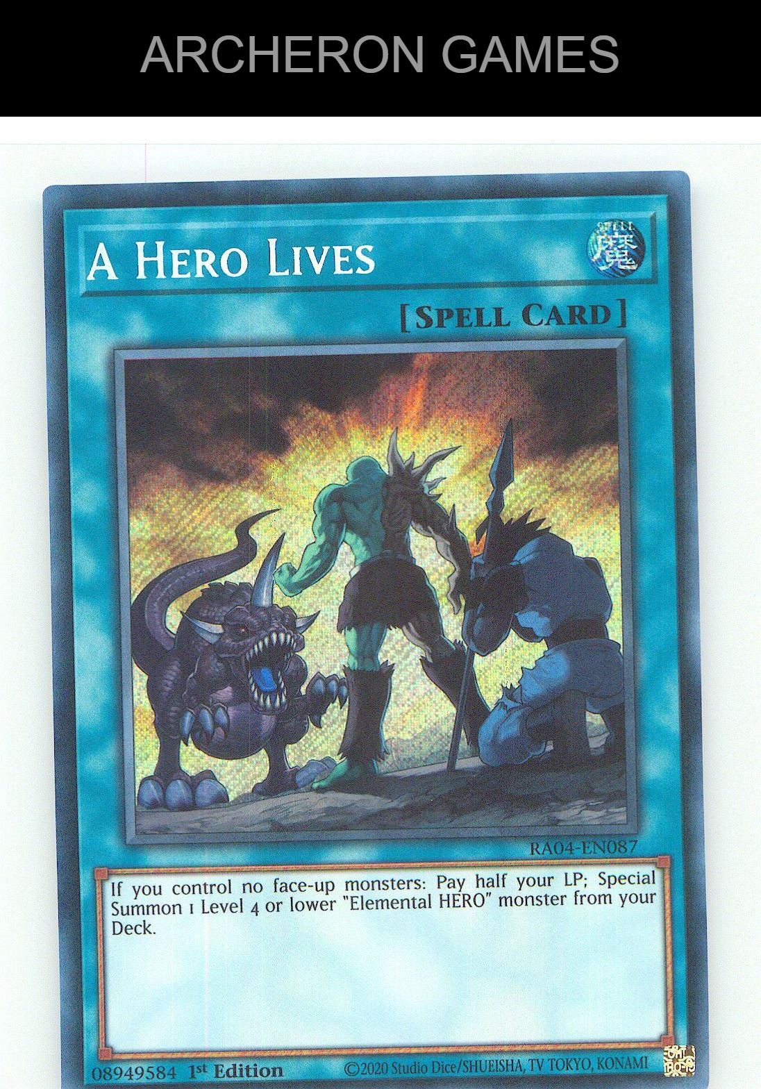 A Hero Lives (Secret Rare) SEC YUGIOH Card 1st Edition