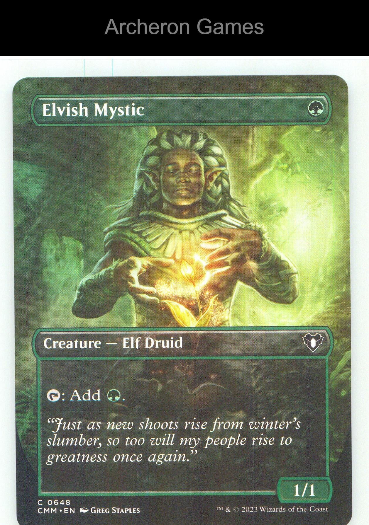 Elvish Mystic (Borderless) CMM 648 C MTG Card NM/EX+