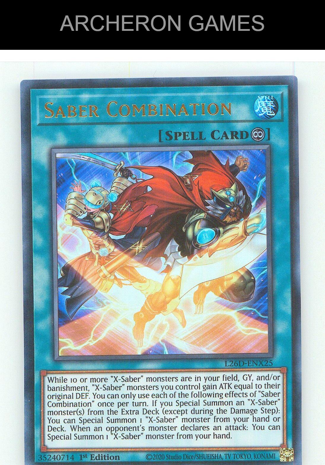 Saber Combination Ultra Rare YUGIOH Card 1st Edition