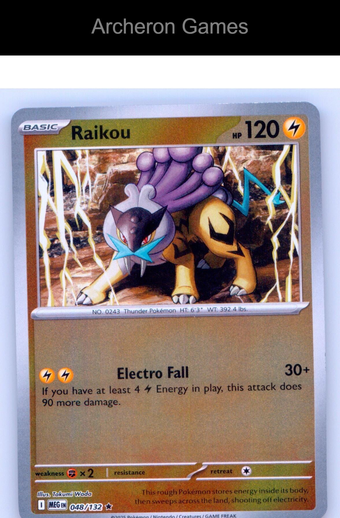 Pokemon Card Raikou MEG 048/132 R Mega Evolution Reverse Holo