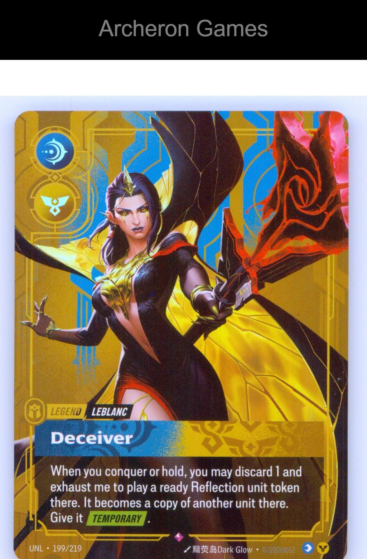 LeBlanc - Deceiver UNL 199/219 R Unleashed Riftbound Card