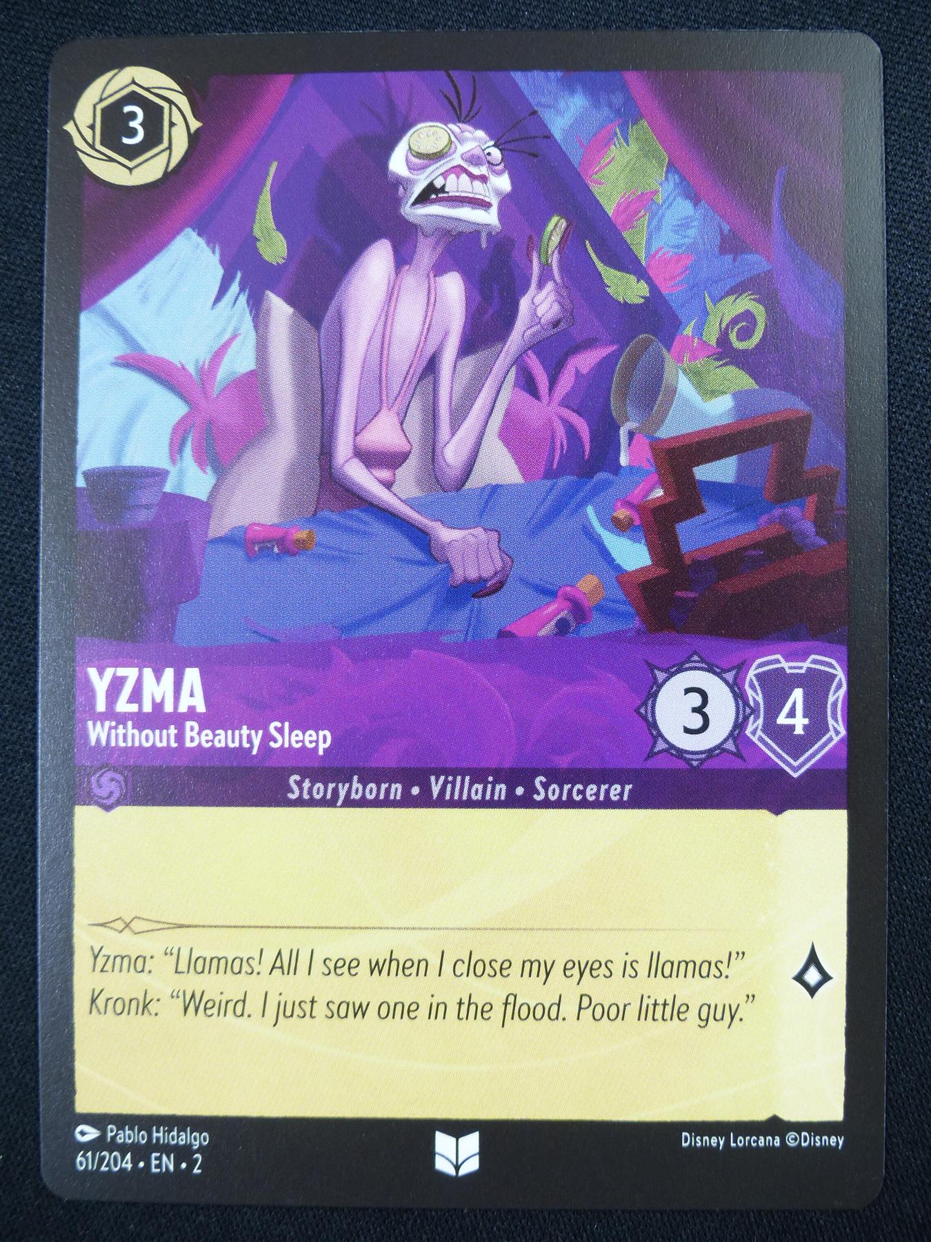 yzma lorcana card Disney Rise of the Floodborn Super Rare Legendary Flavor Text Disney Lorcana Trading Card Game