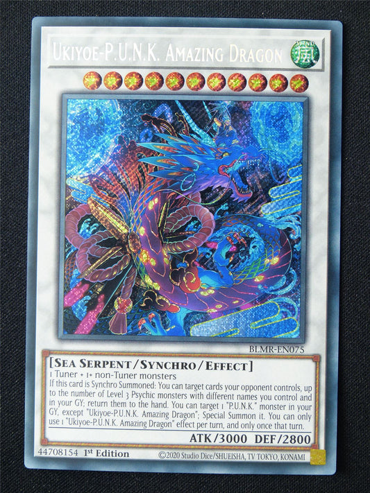 Ukiyoe-P.U.N.K. Amazing Dragon BLMR Secret Rare - 1st ed Yugioh Card #7J