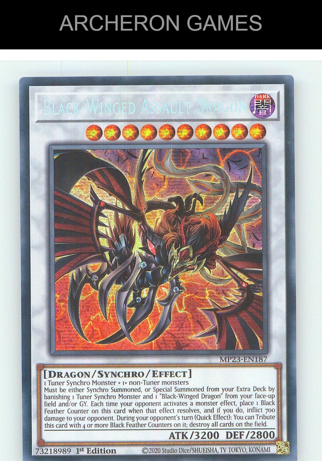 Black-Winged Assault Dragon Prismatic Secret Rare YUGIOH Card 1st Edition