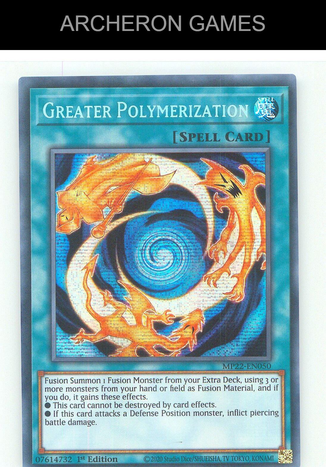 Greater Polymerization Prismatic Secret Rare YUGIOH Card 1st Edition