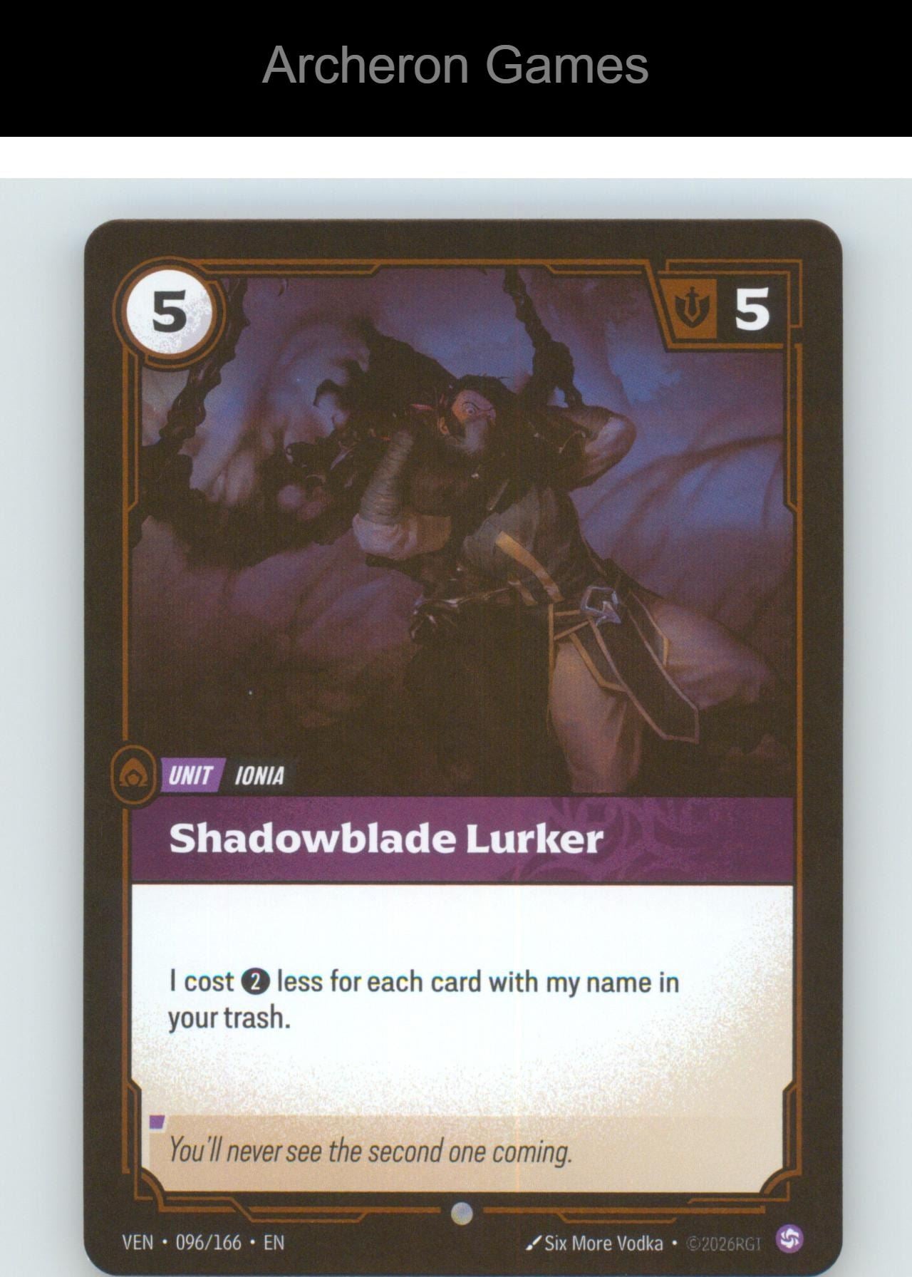 Shadowcloaked Lurker VEN 096/166 C Vendetta Riftbound Card Foil
