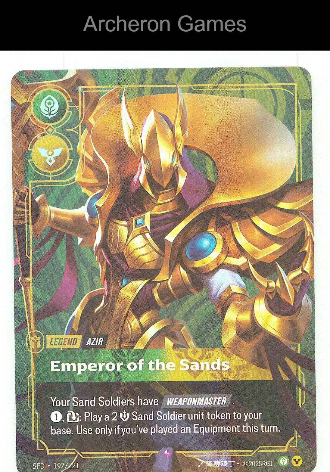 Azir - Emperor of the Sands SFD 197/221 R Spiritforged Riftbound Card