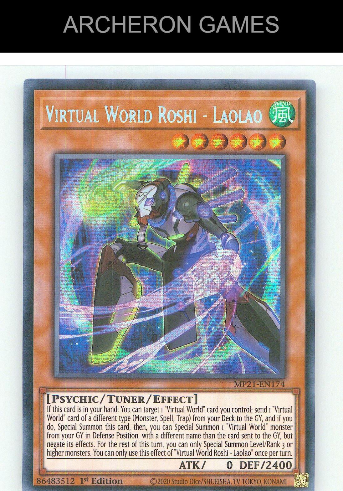 Virtual World Roshi - Laolao Prismatic Secret Rare YUGIOH Card 1st Edition
