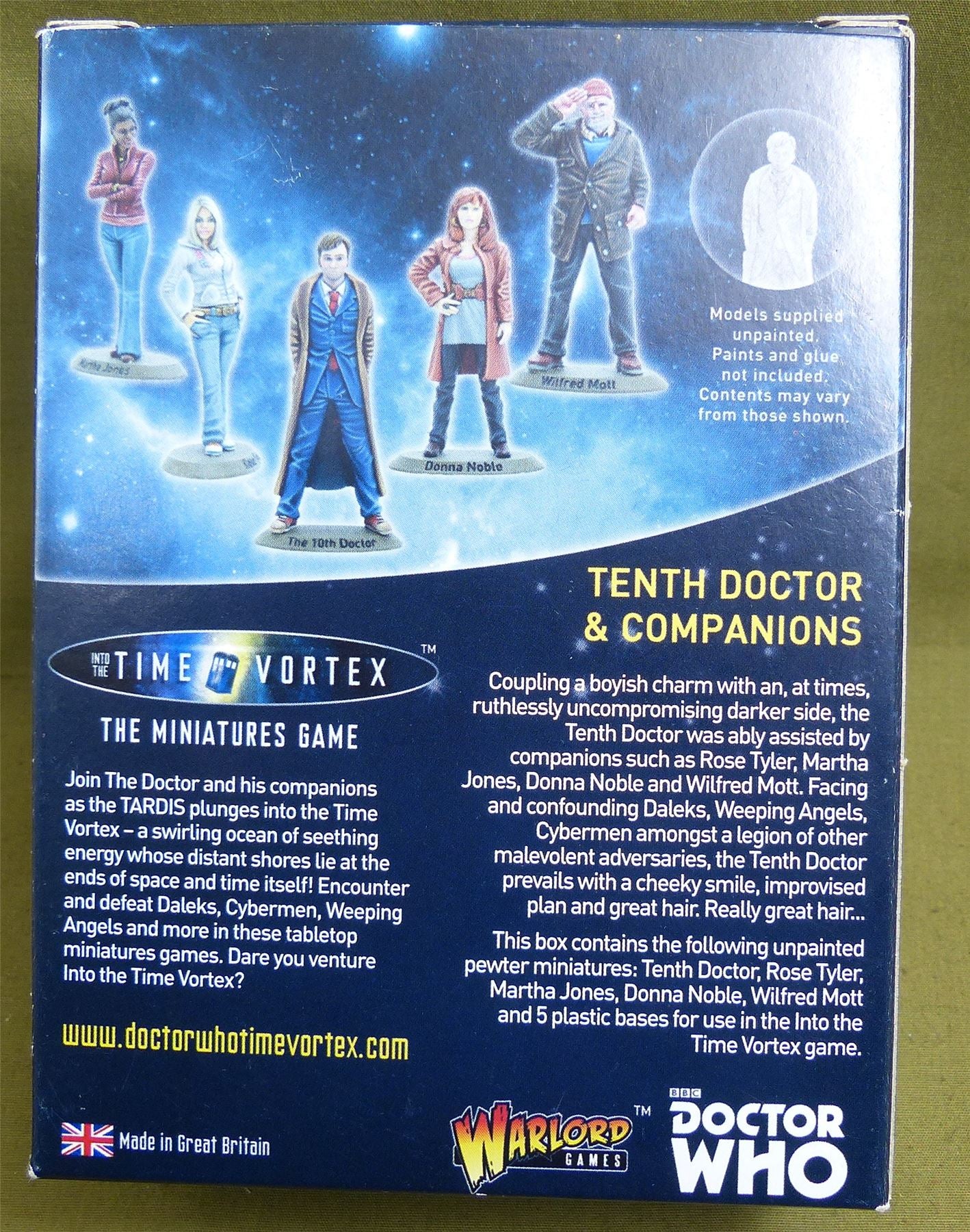 Doctor Who Miniatures Game: Into the Time Vortex: Tenth Dr & Companions #2PD