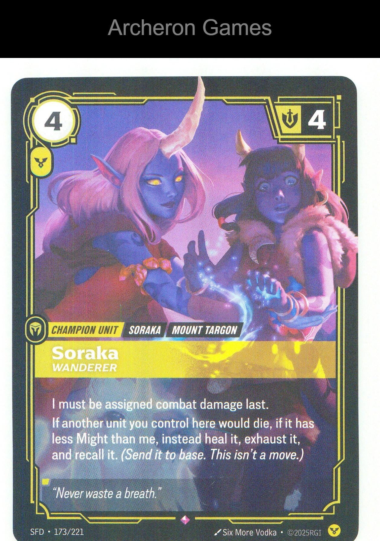 Soraka - Wanderer SFD 173/221 R Spiritforged Riftbound Card Foil