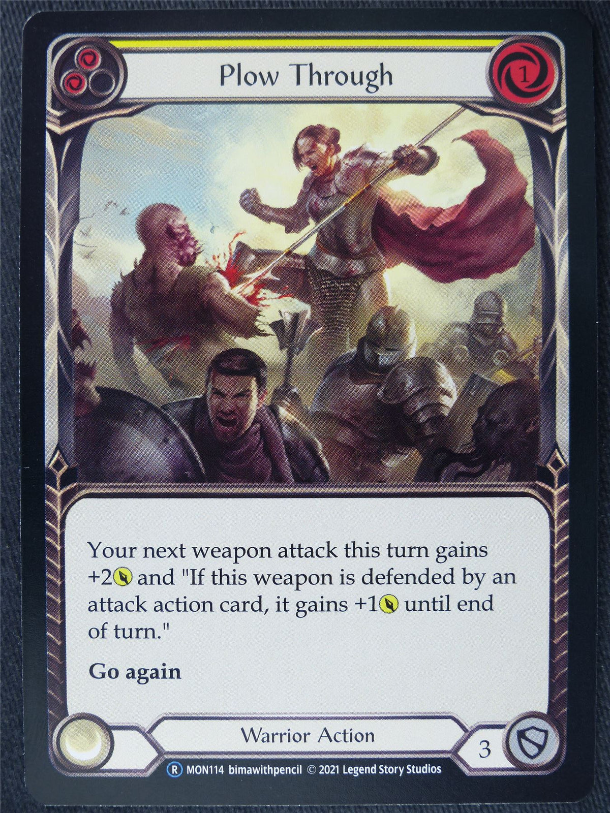 Plow Through Yellow - Monarch Unlimited - Flesh and Blood Cards #GY