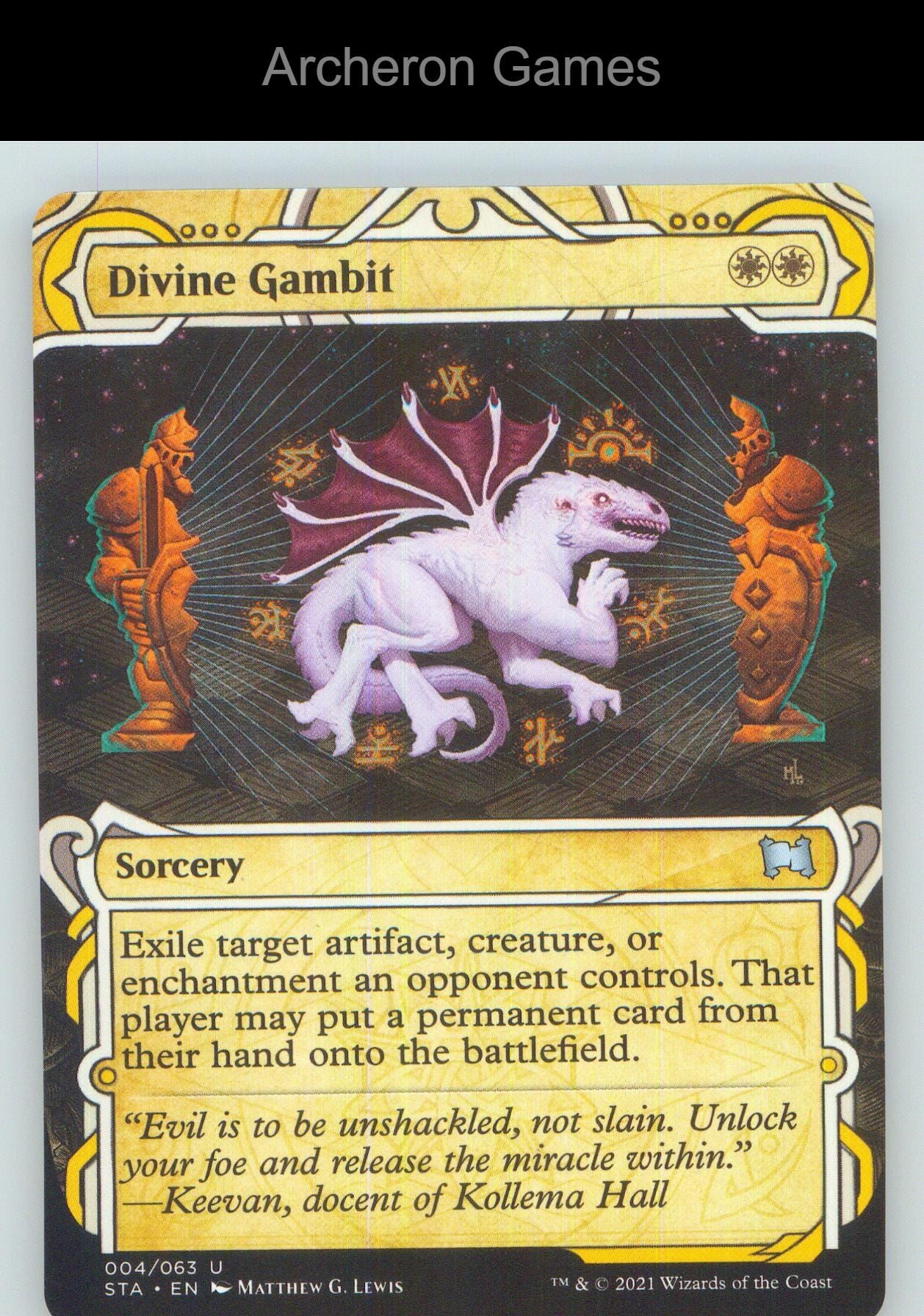 Divine Gambit (Foil Etched) STA 4 UC MTG Card NM/EX+