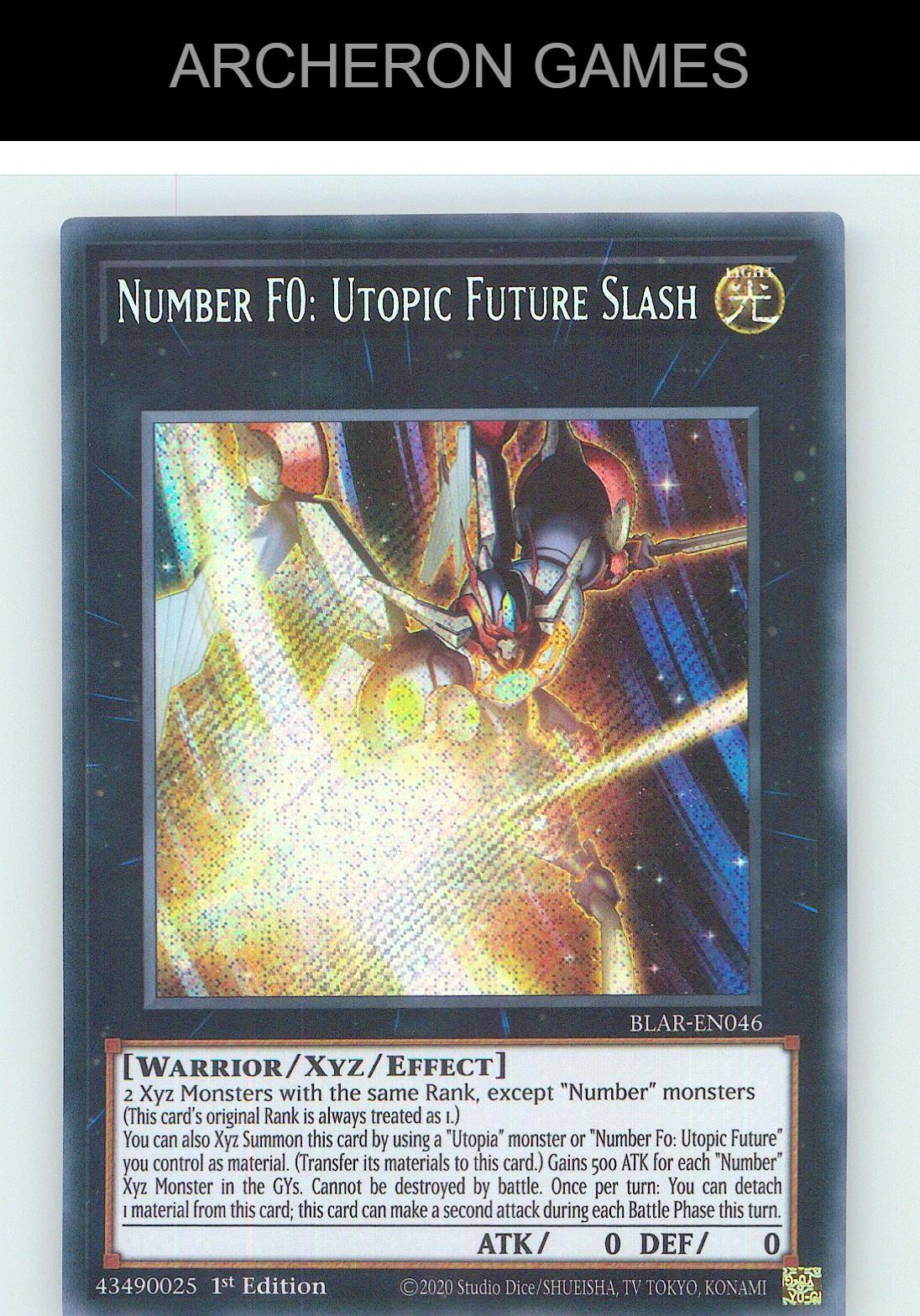 Number F0: Utopic Future Slash SEC YUGIOH Card 1st Edition