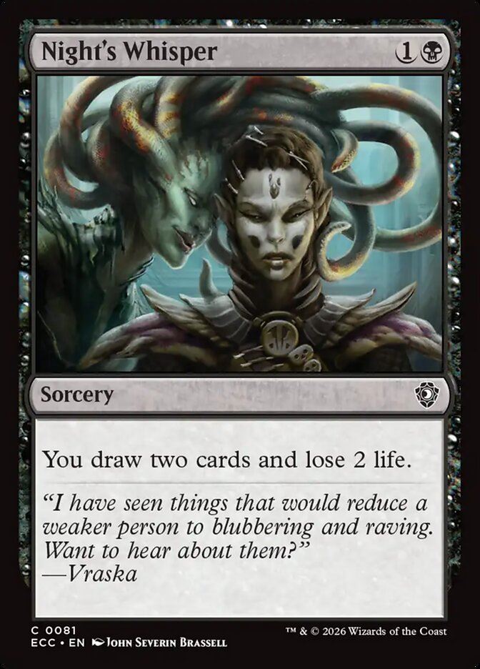 Night's Whisper - Lorwyn Eclipsed Commander ecc