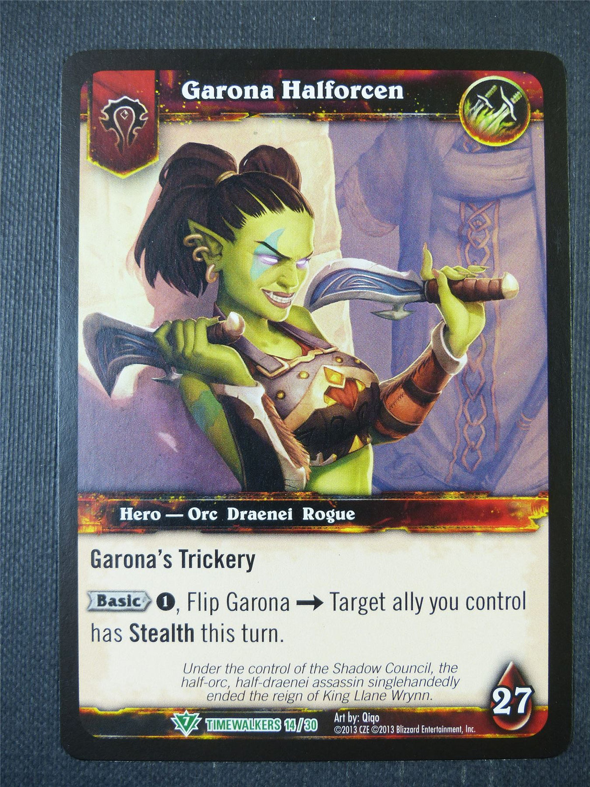 Garona Halforcen 14/30 - WoW Card #1AU