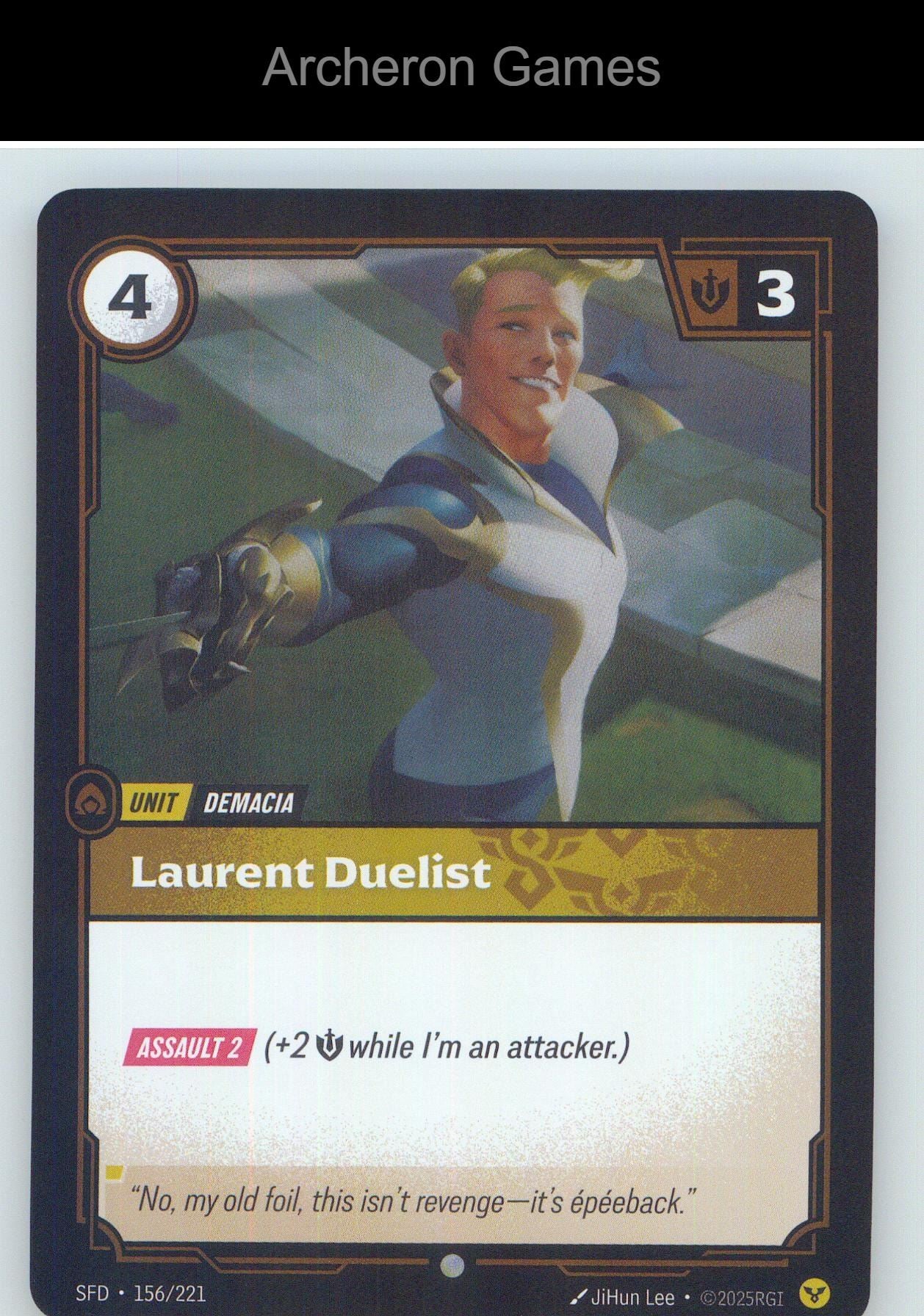 Laurent Duelist SFD 156/221 C Spiritforged Riftbound Card