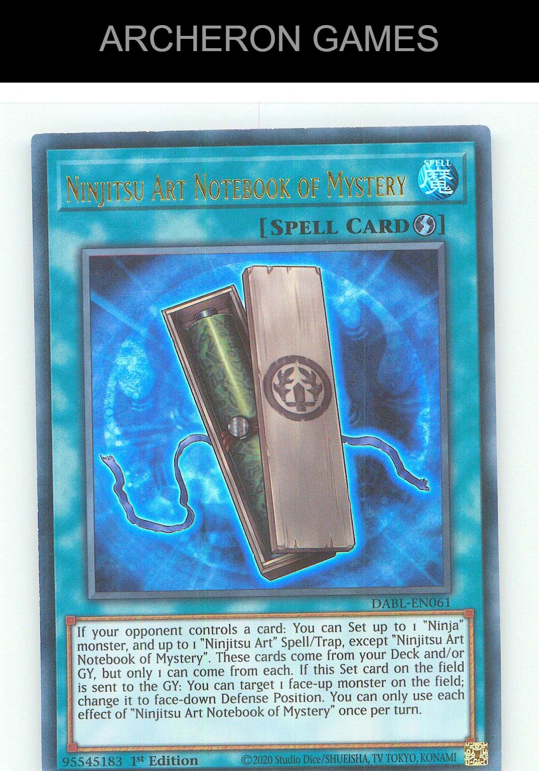 Ninjitsu Art Notebook of Mystery Ultra Rare YUGIOH Card 1st Edition