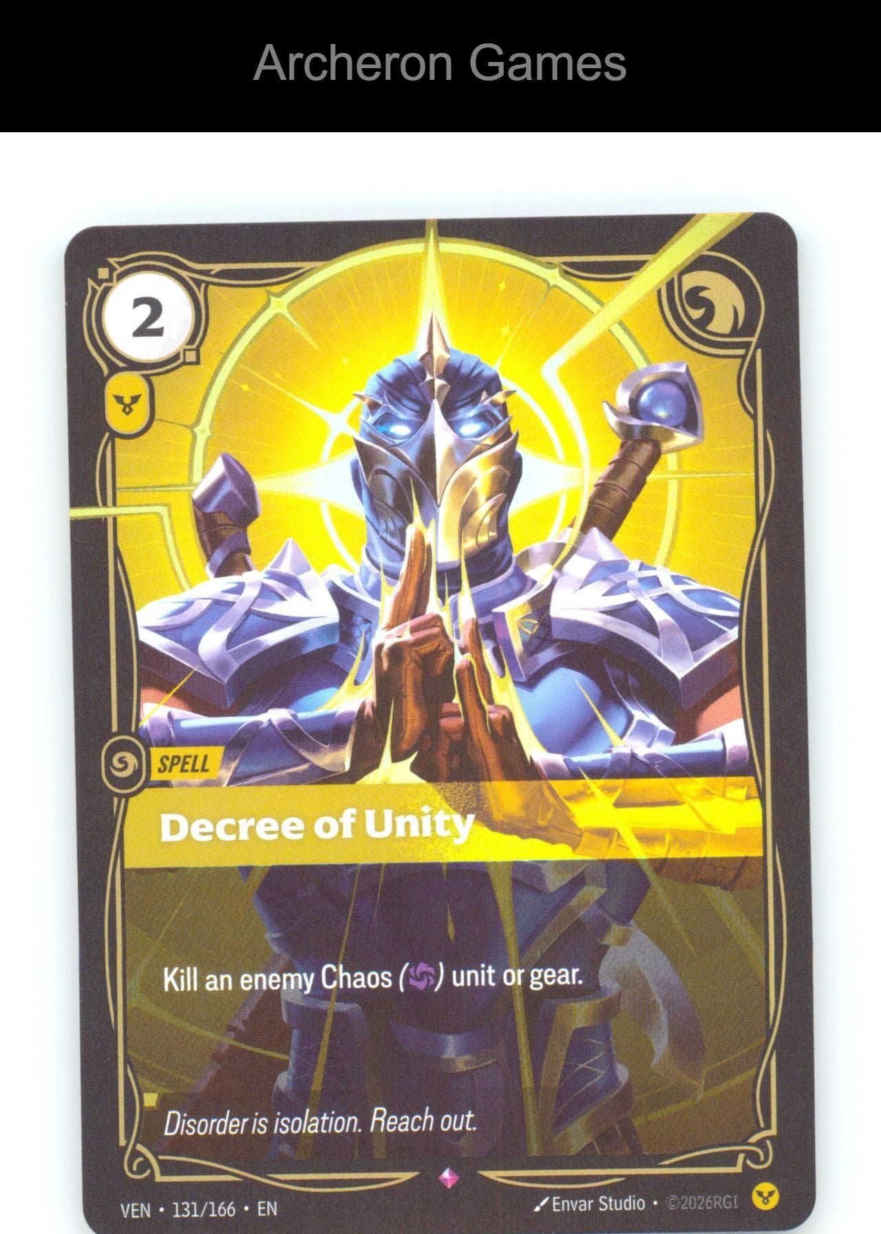 Decree of Unity VEN 131/166 R Vendetta Riftbound Card Foil