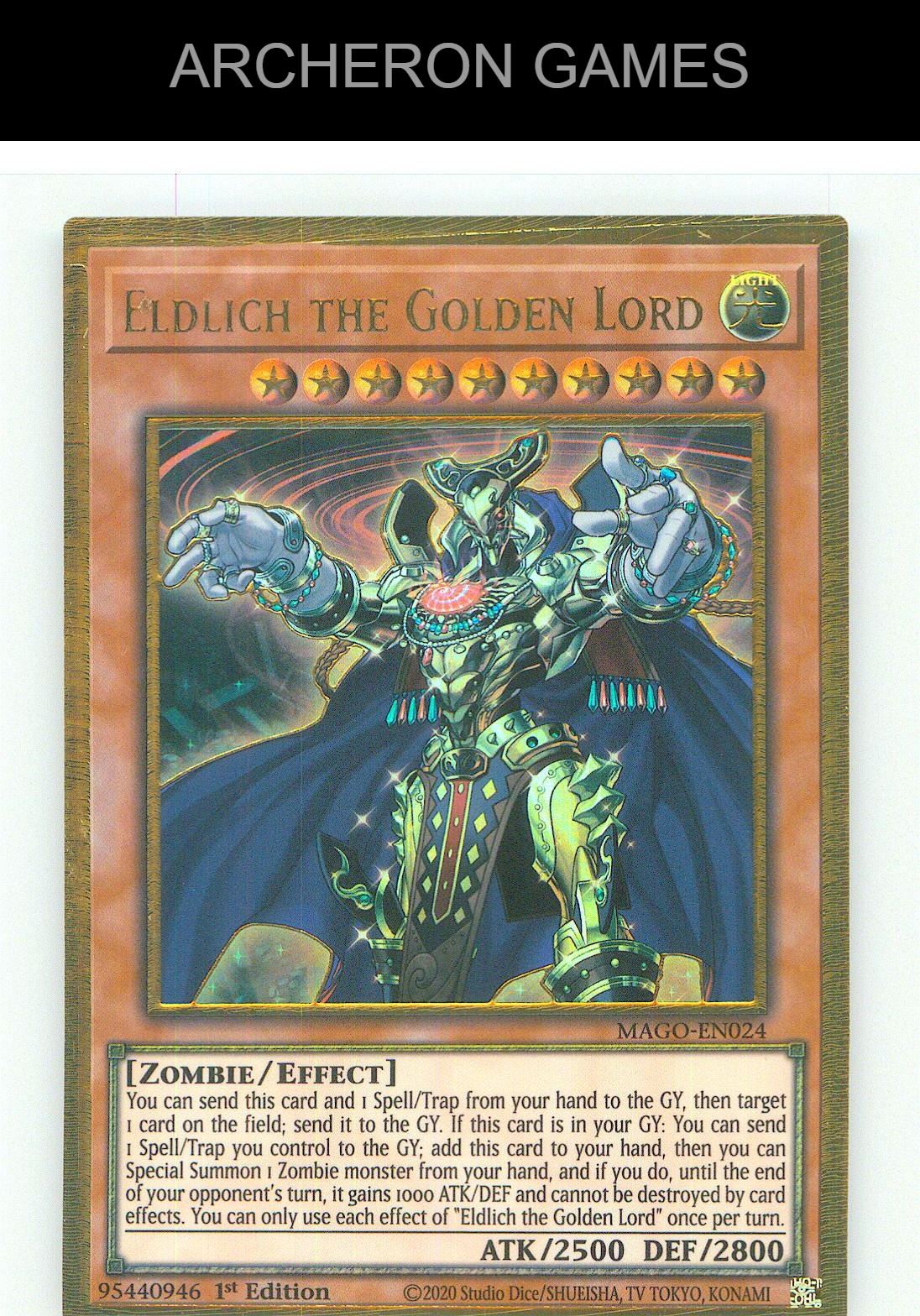 Eldlich the Golden Lord Premium Gold Rare YUGIOH Card 1st Edition