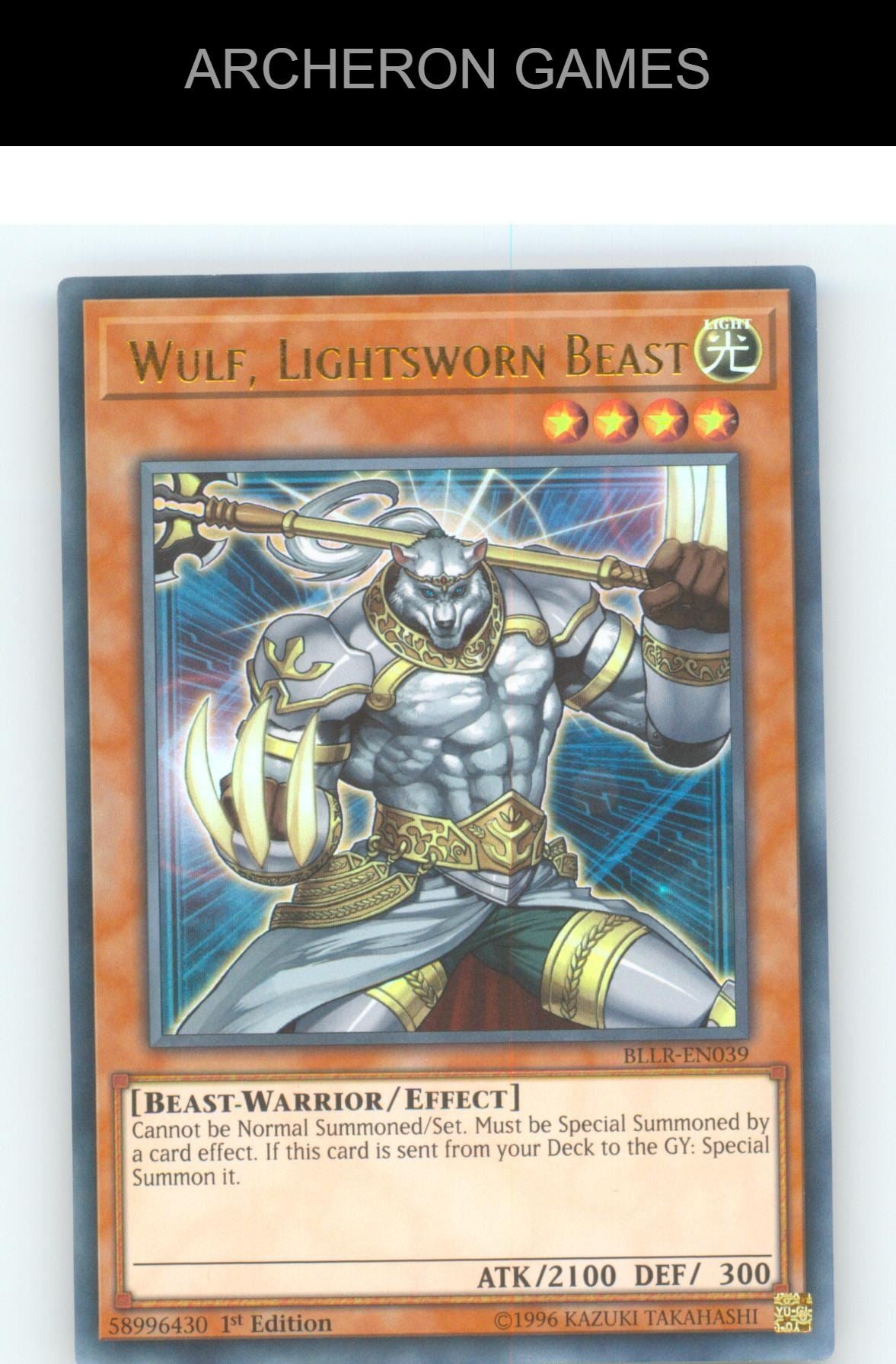Wulf, Lightsworn Beast Ultra Rare YUGIOH Card 1st Edition