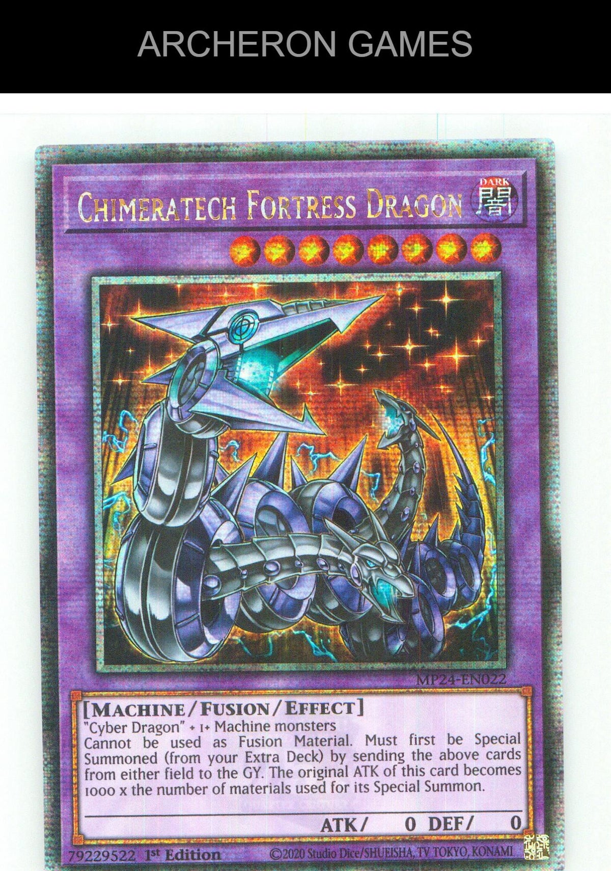 Chimeratech Fortress Dragon (Quarter Century Secret Rare) YUGIOH 1st Edition