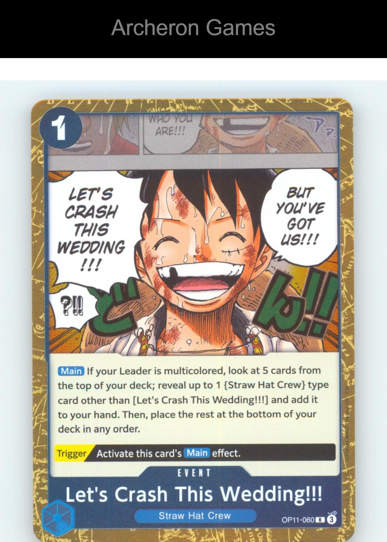 Let's Crash This Wedding!!! OP11-060 R One Piece Card NM/EX+ Foil